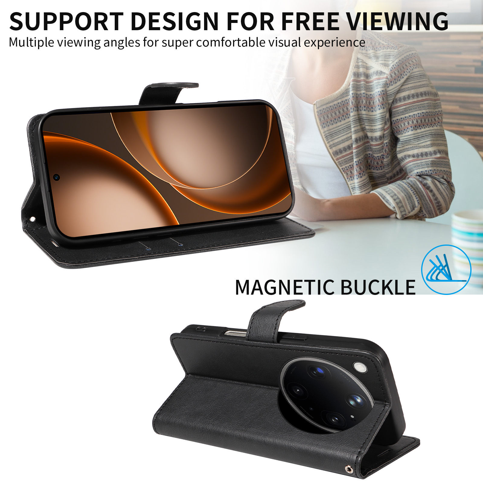 Étui à rabat en cuir pour télé - Oppo Find X8 avis et prix