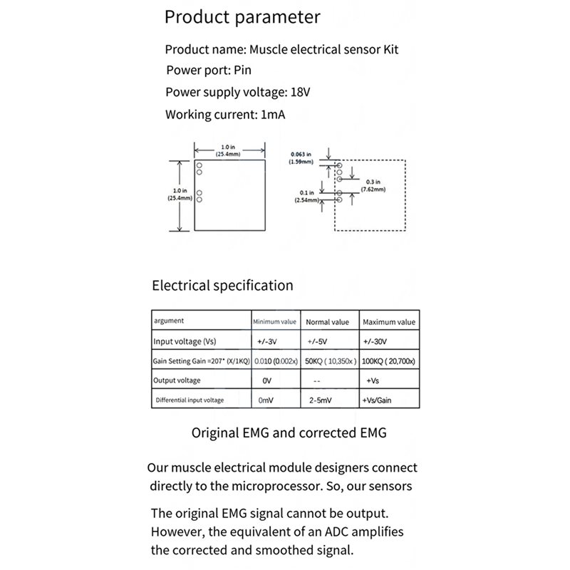 Module de capteur électrique m - Muscle Sensor Emg avis et prix